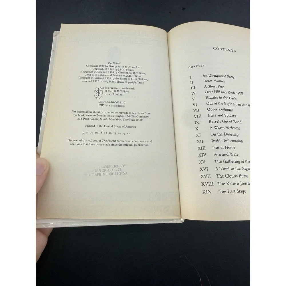J.R.R. Tolkien The Hobbit Hardcover Library Binding Ex Library Houghton Mifflin